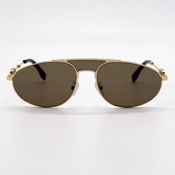 NEW FENDI FE40072U 30E SUNGLASS AVIATOR GOLD METAL UNISEX FENDI EYEWEAR - Picture 5 of 11